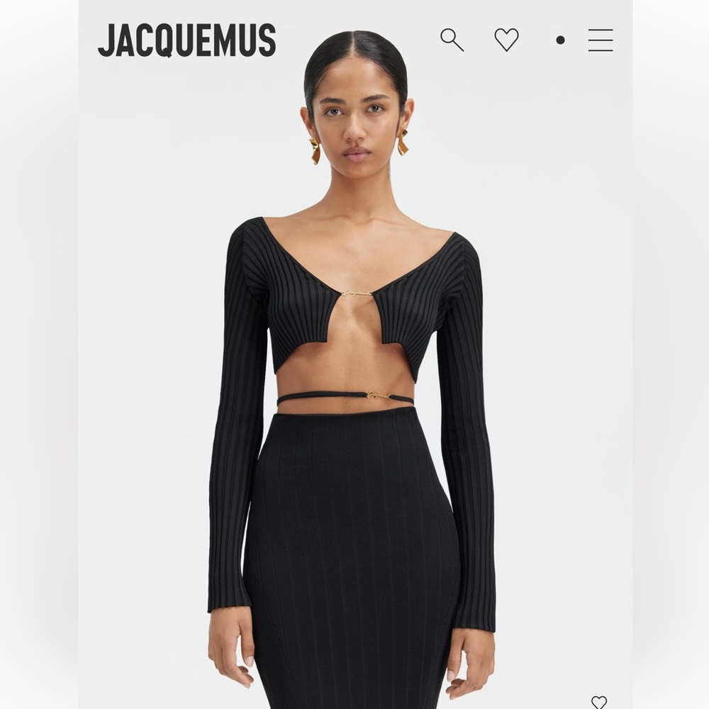 Jacquemus The Pralu Knit Micro Charm Logo Cardigan Size 40 8